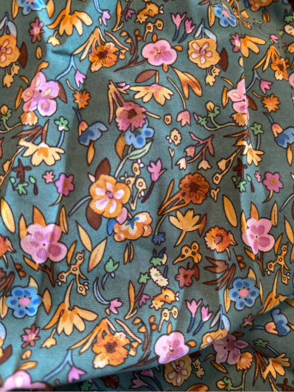NWT Tulip B Floral Tiered Maxi Skirt in Green Lined Elastic Waist Pockets - Picture 4 of 7